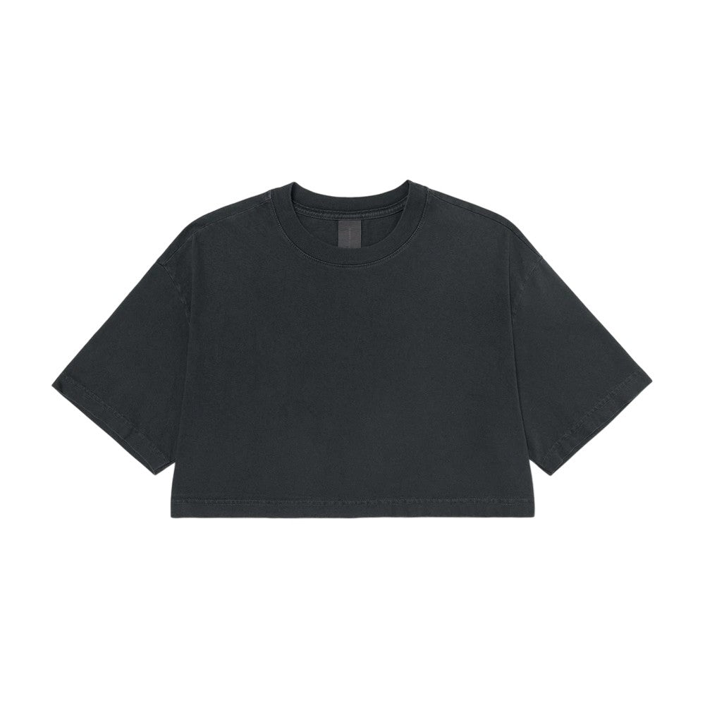 Washed Black - Front - Bella + Canvas Womens-Ladies Oversized Oversized Crop T-Shirt