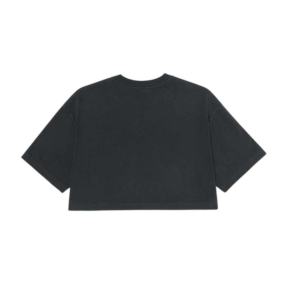 Washed Black - Back - Bella + Canvas Womens-Ladies Oversized Oversized Crop T-Shirt
