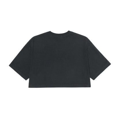 Washed Black - Back - Bella + Canvas Womens-Ladies Oversized Oversized Crop T-Shirt