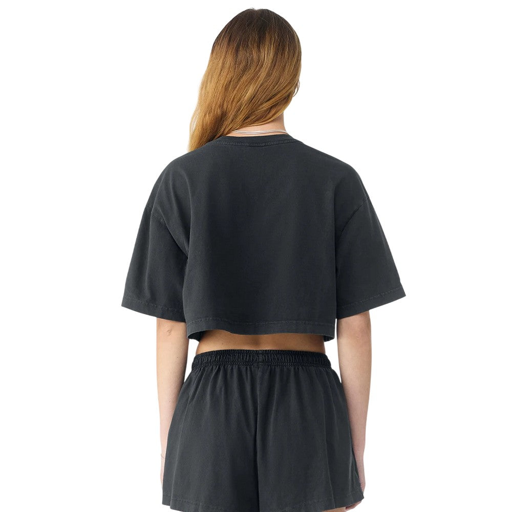 Washed Black - Pack Shot - Bella + Canvas Womens-Ladies Oversized Oversized Crop T-Shirt