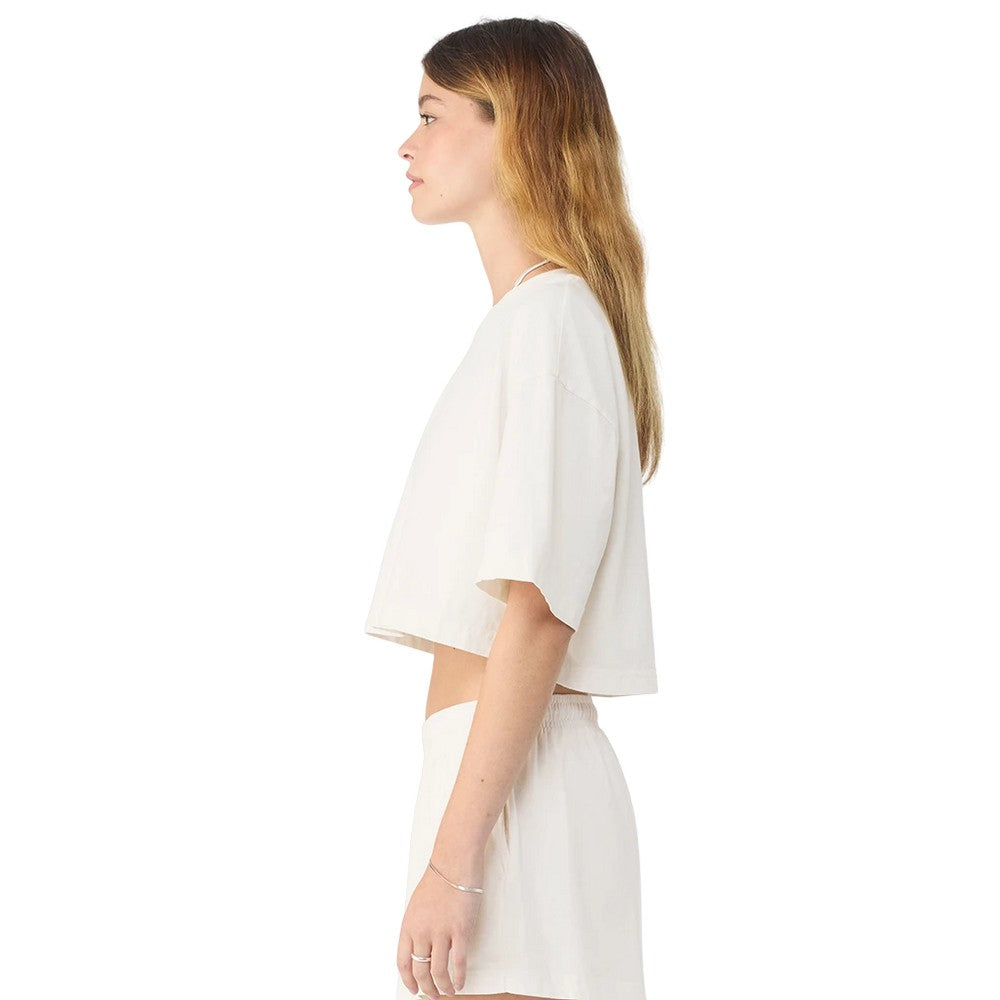Vintage White - Side - Bella + Canvas Womens-Ladies Oversized Oversized Crop T-Shirt