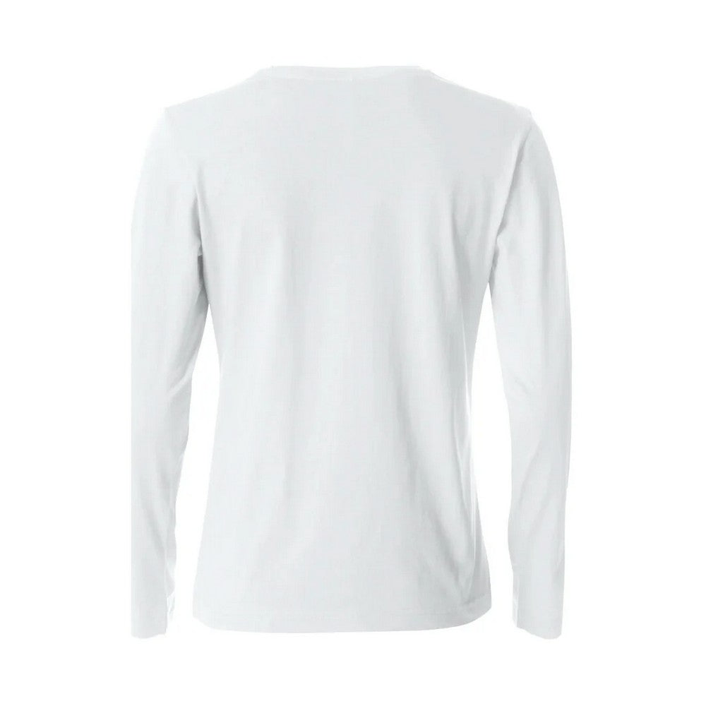 White - Back - Clique Womens-Ladies Basic Long-Sleeved T-Shirt