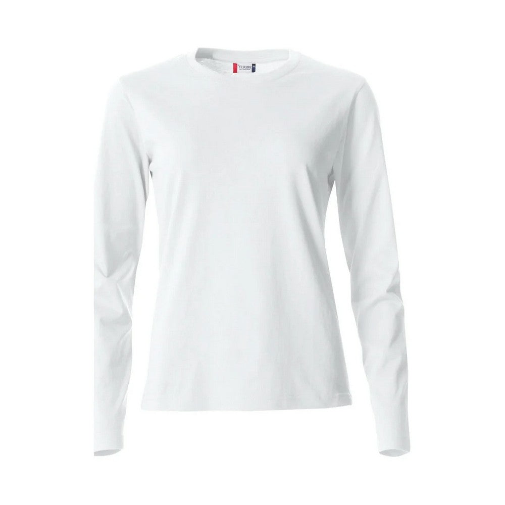 White - Front - Clique Womens-Ladies Basic Long-Sleeved T-Shirt