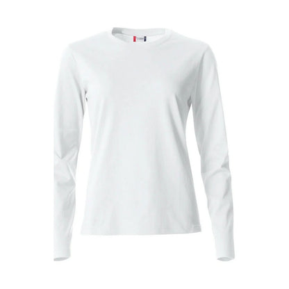 White - Front - Clique Womens-Ladies Basic Long-Sleeved T-Shirt