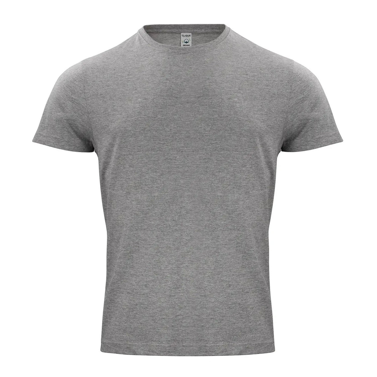 Grey Melange - Front - Clique Mens Classic Organic Cotton T-Shirt