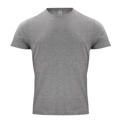 Grey Melange - Front - Clique Mens Classic Organic Cotton T-Shirt