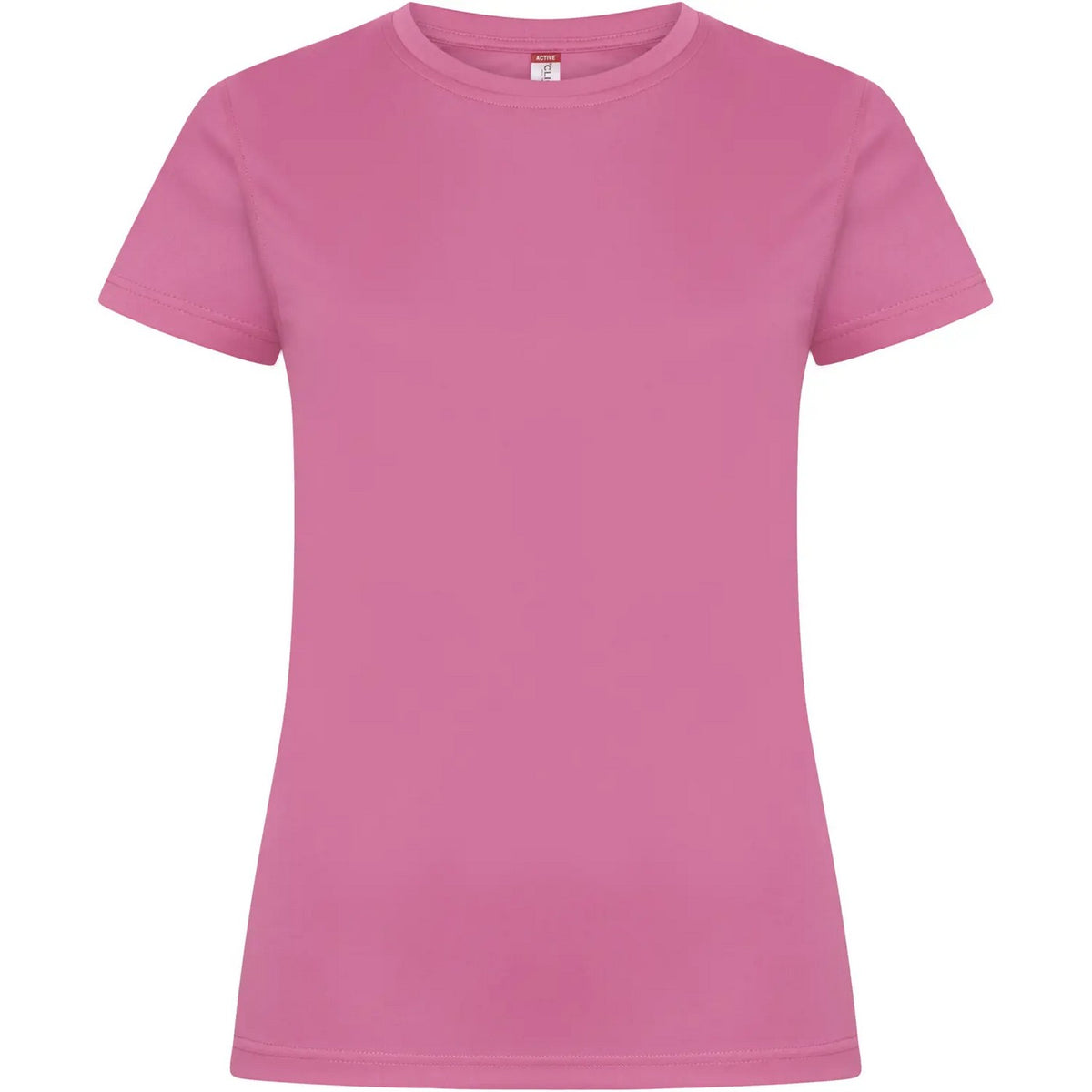 Active Pink - Front - Clique Womens-Ladies Basic Active Interlock T-Shirt