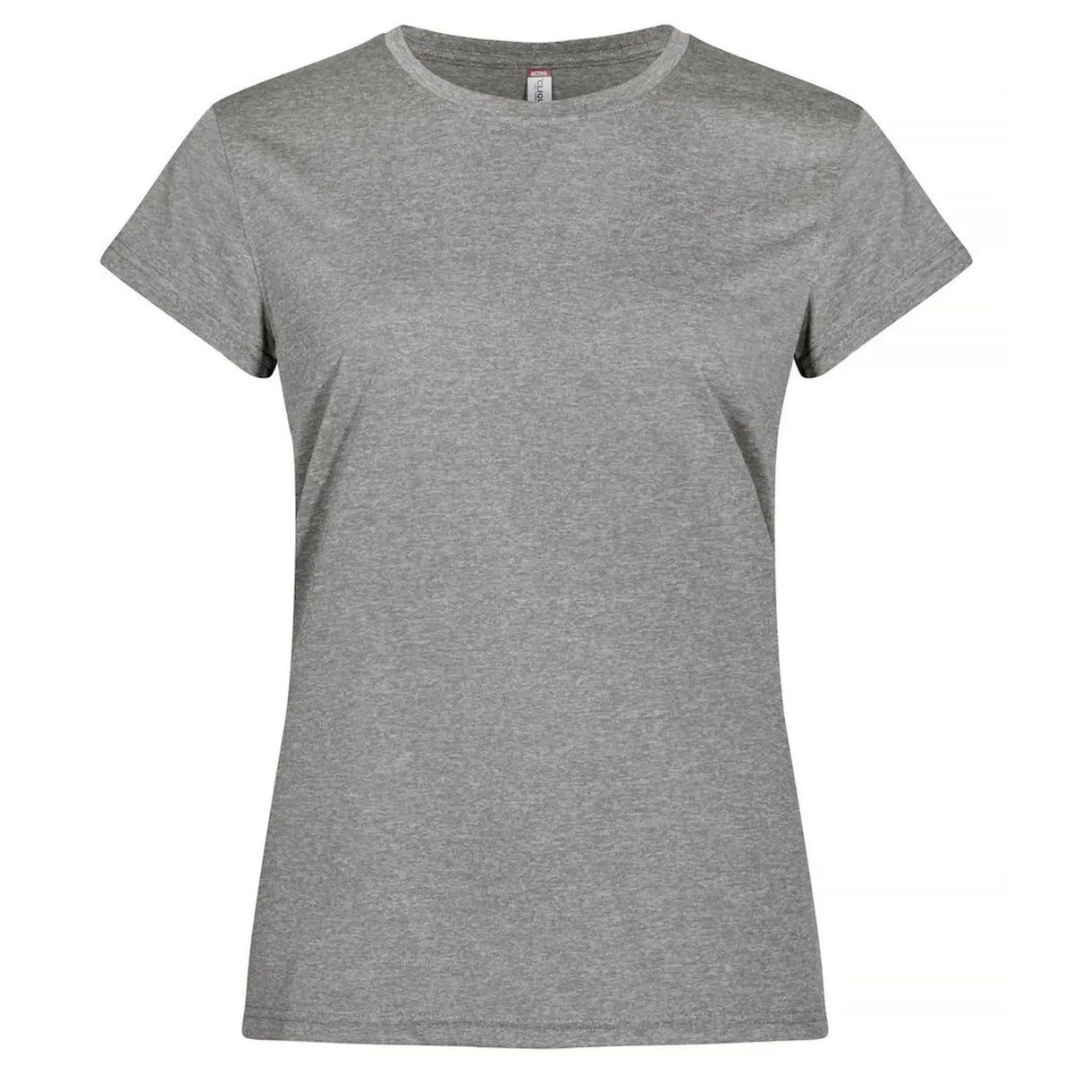 Grey Melange - Front - Clique Womens-Ladies Basic Active Interlock T-Shirt