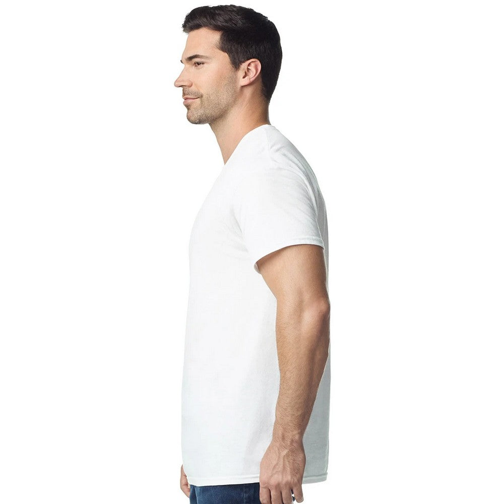 White - Side - Gildan Mens Cotton Lightweight T-Shirt