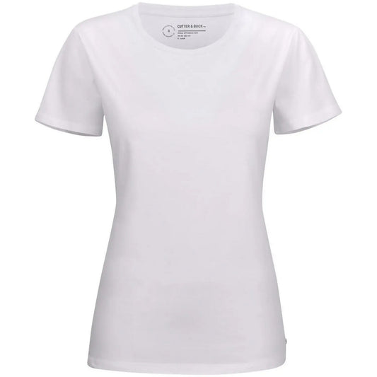 White - Front - Cutter & Buck Womens-Ladies Manzanita Round Neck Fitted T-Shirt