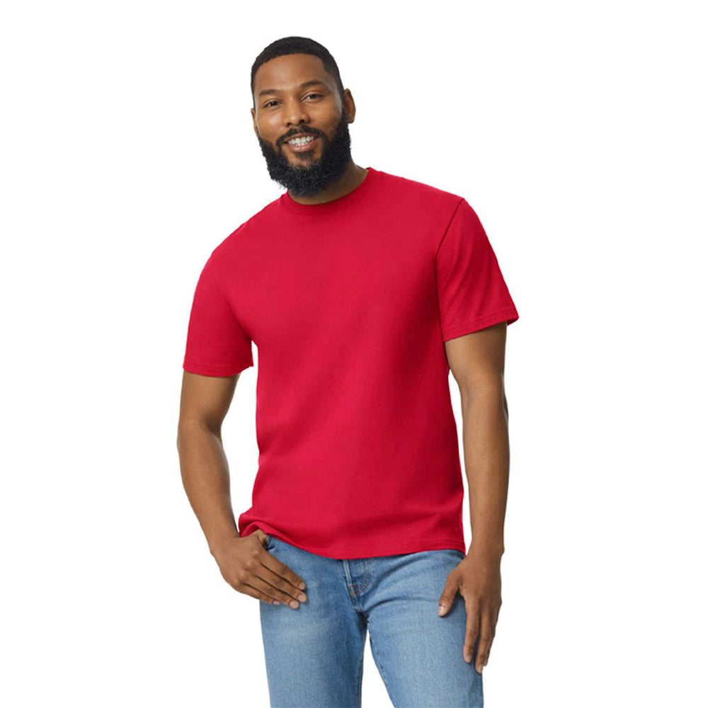 Red - Side - Gildan Mens Softstyle Enzyme Washed Midweight T-Shirt