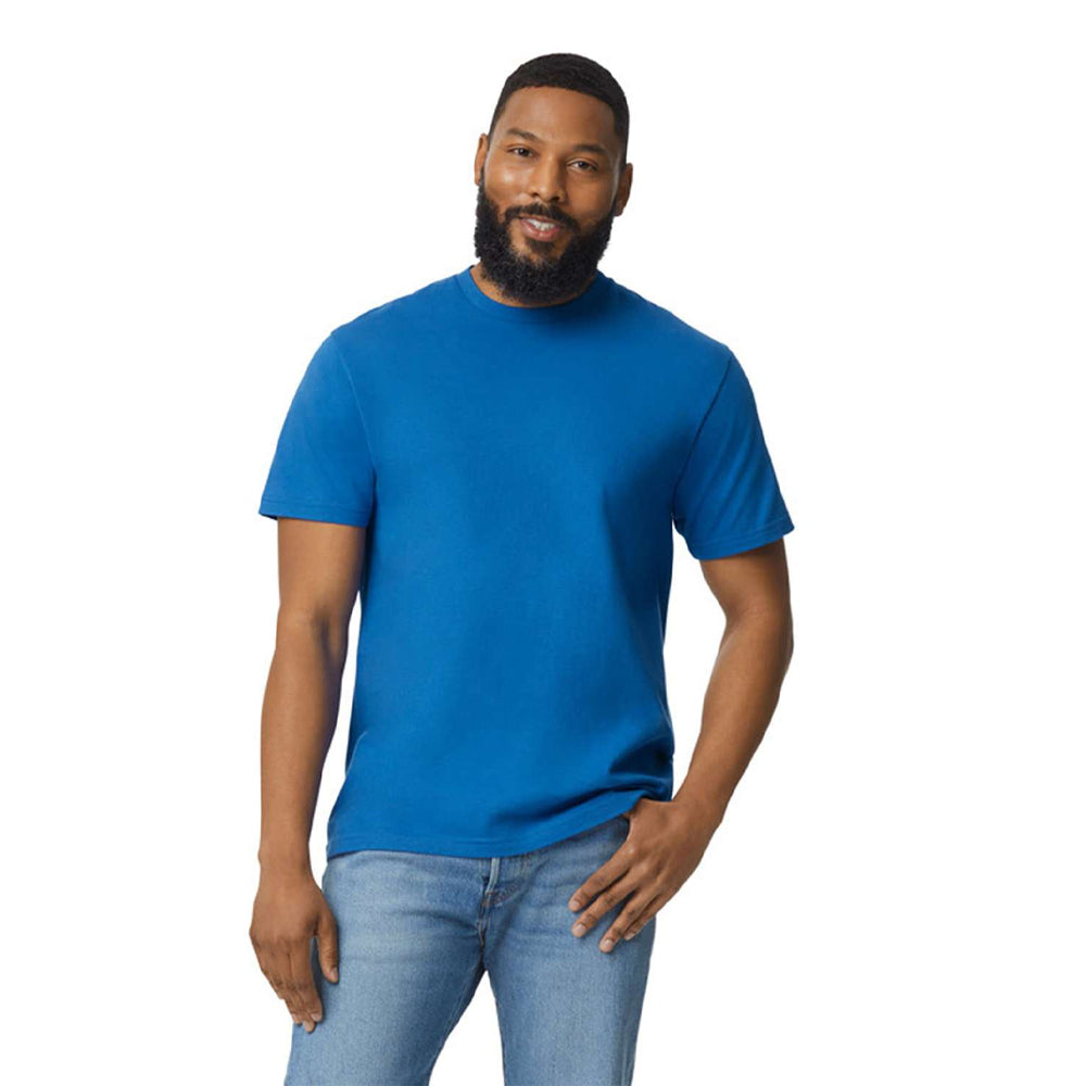 Royal Blue - Side - Gildan Mens Softstyle Enzyme Washed Midweight T-Shirt