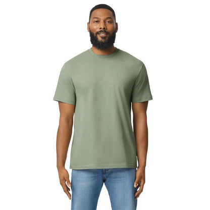 Sage - Side - Gildan Mens Softstyle Enzyme Washed Midweight T-Shirt