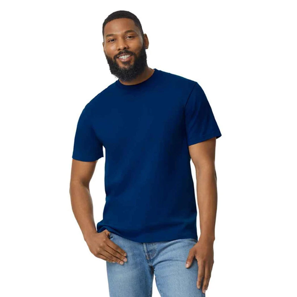 Navy Blue - Side - Gildan Mens Softstyle Enzyme Washed Midweight T-Shirt