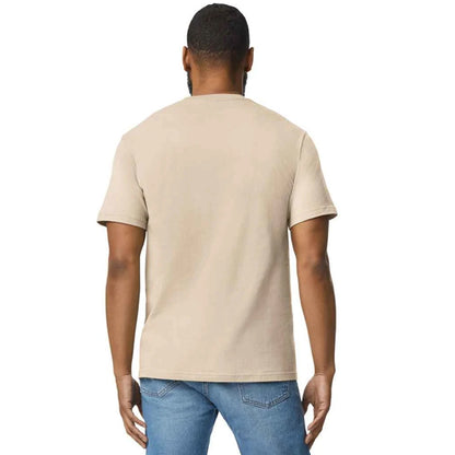 Sand - Back - Gildan Mens Softstyle Enzyme Washed Midweight T-Shirt