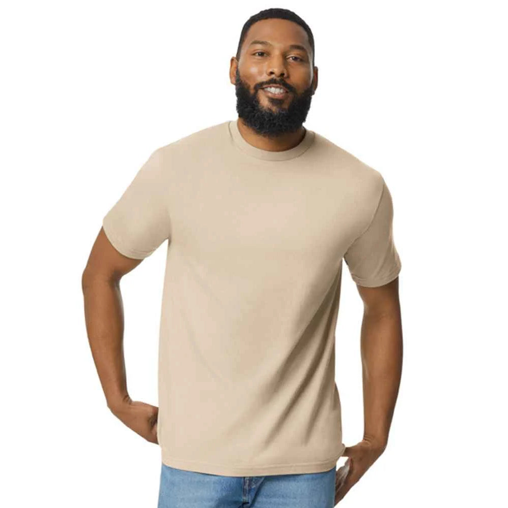 Sand - Side - Gildan Mens Softstyle Enzyme Washed Midweight T-Shirt