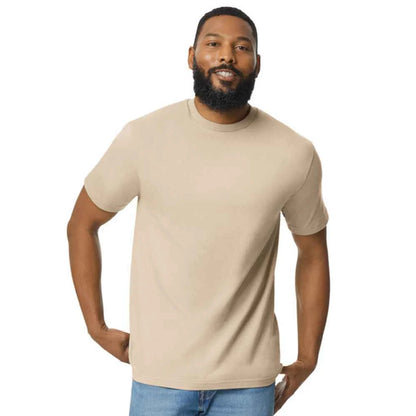 Sand - Side - Gildan Mens Softstyle Enzyme Washed Midweight T-Shirt