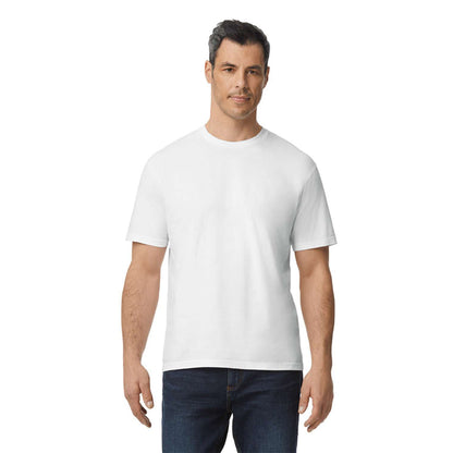 White - Side - Gildan Mens Softstyle Enzyme Washed Midweight T-Shirt