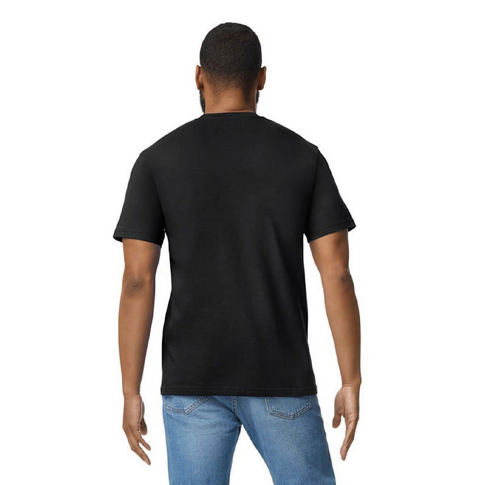 Pitch Black - Back - Gildan Mens Softstyle Enzyme Washed Midweight T-Shirt