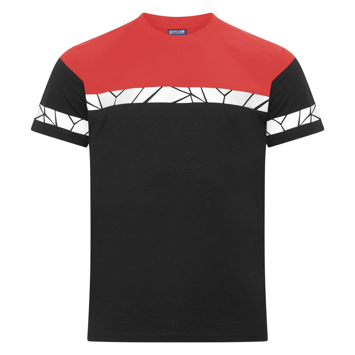 Black-Red - Front - Projob Mens Progression 7001 T-Shirt