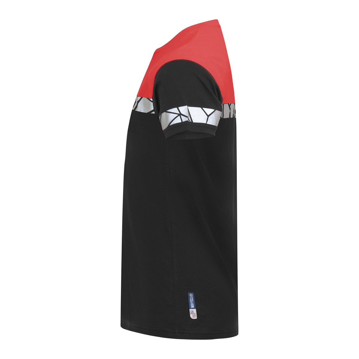 Black-Red - Side - Projob Mens Progression 7001 T-Shirt