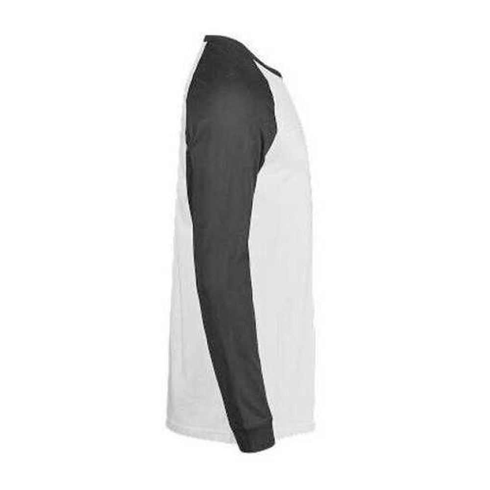 White-Black - Lifestyle - Tee Jays Mens Unlabeled Long-Sleeved Baseball T-Shirt