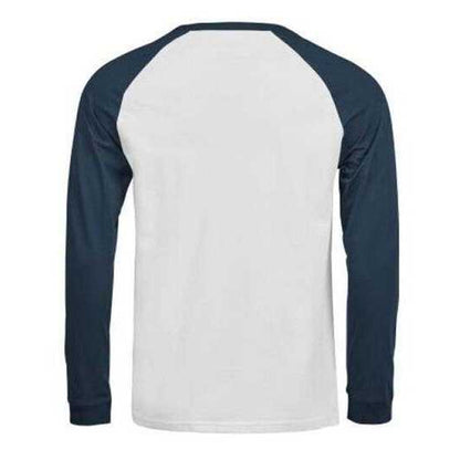 White-Ink - Back - Tee Jays Mens Unlabeled Long-Sleeved Baseball T-Shirt