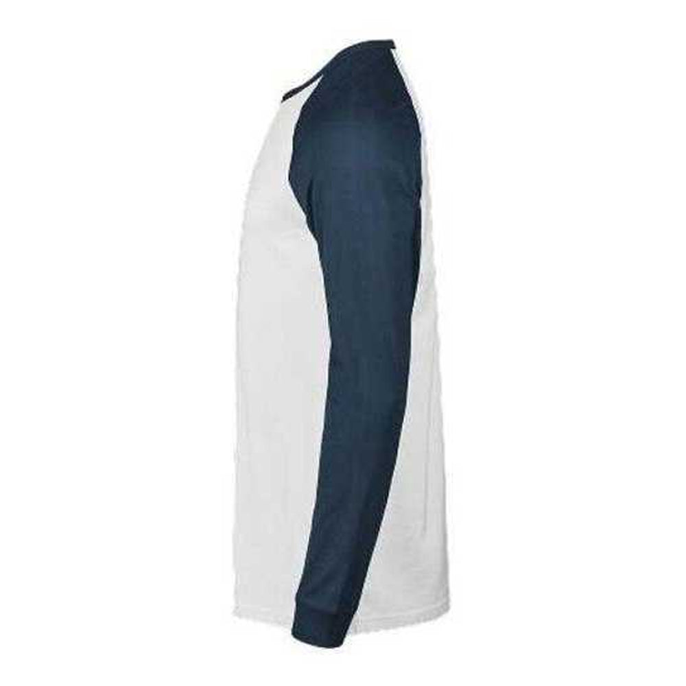 White-Ink - Side - Tee Jays Mens Unlabeled Long-Sleeved Baseball T-Shirt