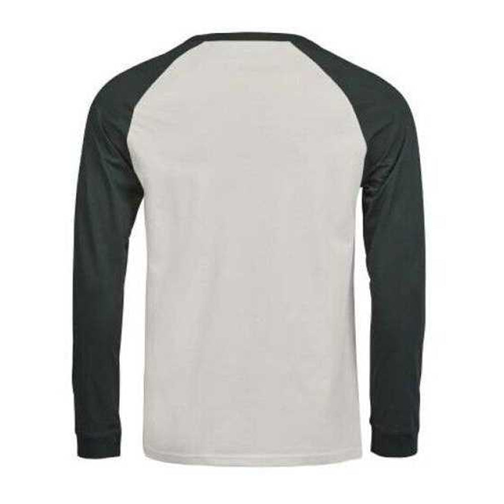 Cement-Dark Green - Back - Tee Jays Mens Unlabeled Long-Sleeved Baseball T-Shirt