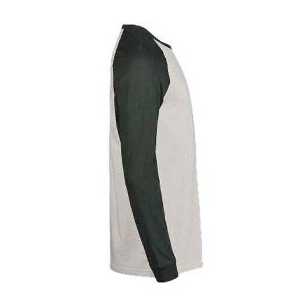 Cement-Dark Green - Lifestyle - Tee Jays Mens Unlabeled Long-Sleeved Baseball T-Shirt