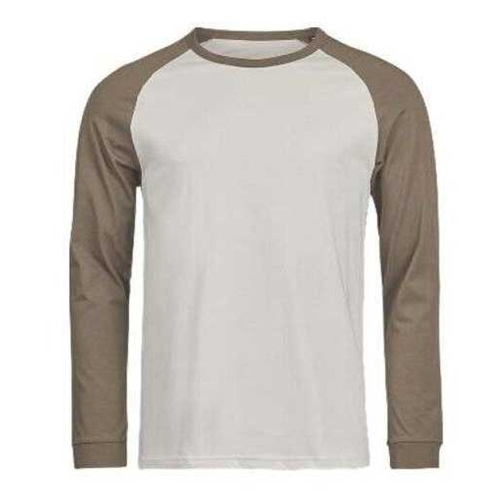 Cement-Clay - Front - Tee Jays Mens Unlabeled Long-Sleeved Baseball T-Shirt