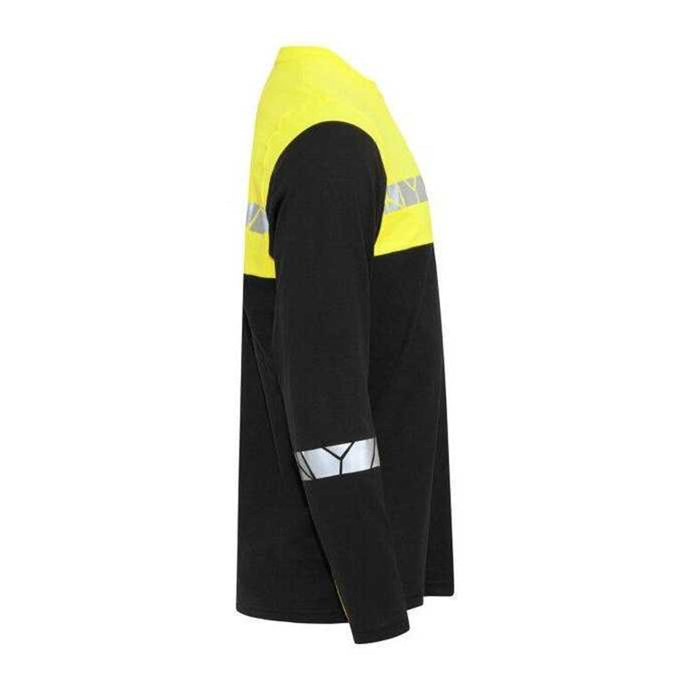 Black-Yellow - Lifestyle - Projob Mens Progression 7002 Long-Sleeved T-Shirt