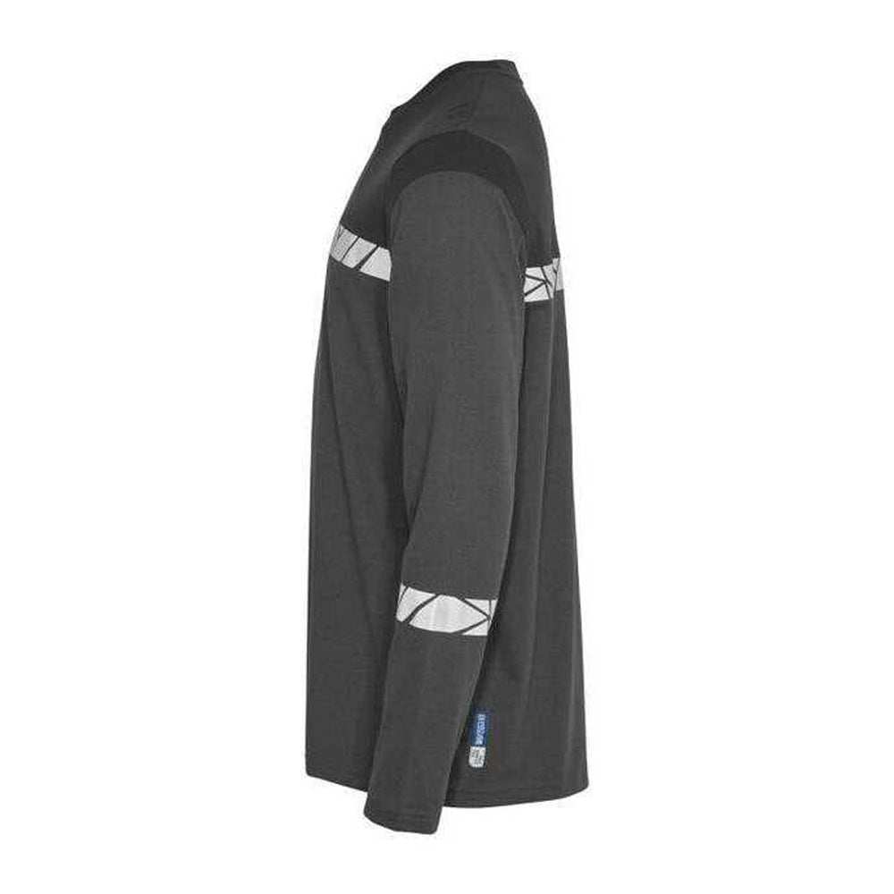 Grey-Black - Side - Projob Mens Progression 7002 Long-Sleeved T-Shirt