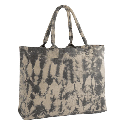 Sand Black - Front - Westford Mill Tie Dye Canvas Tote Bag