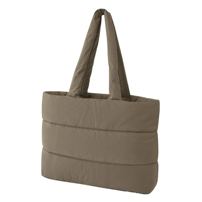 Earthy Green - Back - Bagbase Quilted Tote Bag