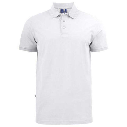 White - Front - Projob Mens Prio 2021 Pique Polo Shirt