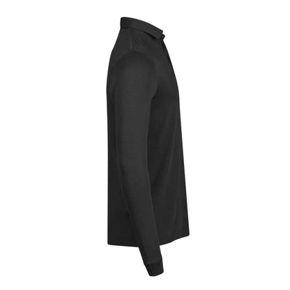 Black - Lifestyle - Tee Jays Mens Pima Cotton Long-Sleeved Polo Shirt