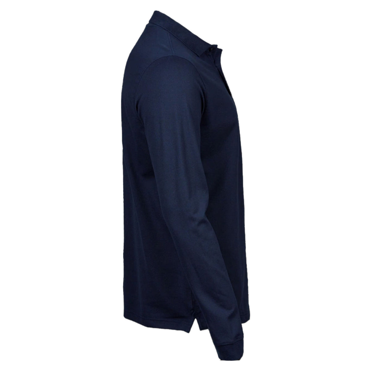 Navy - Lifestyle - Tee Jays Mens Pima Cotton Long-Sleeved Polo Shirt