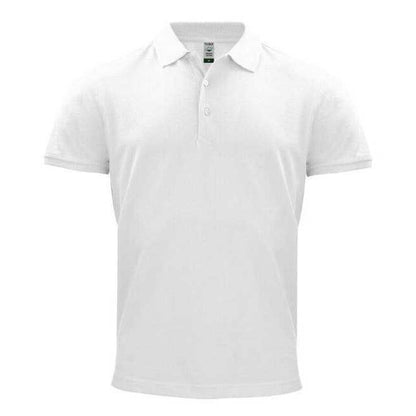White - Front - Clique Mens Classic Organic Cotton Polo Shirt