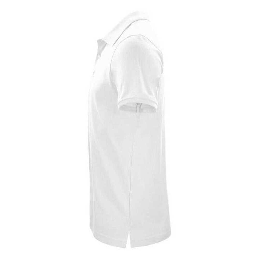 White - Side - Clique Mens Classic Organic Cotton Polo Shirt