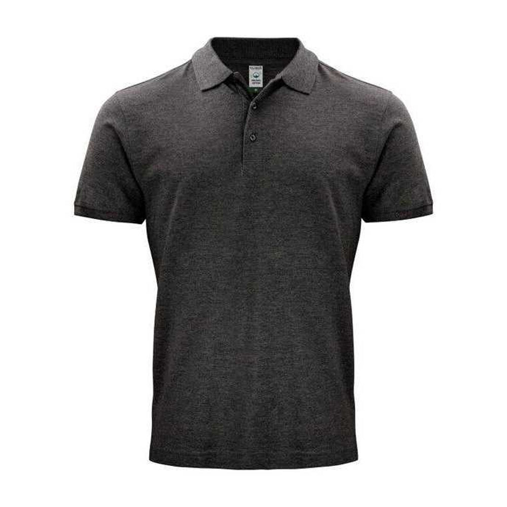 Anthracite Melange - Front - Clique Mens Classic Organic Cotton Polo Shirt