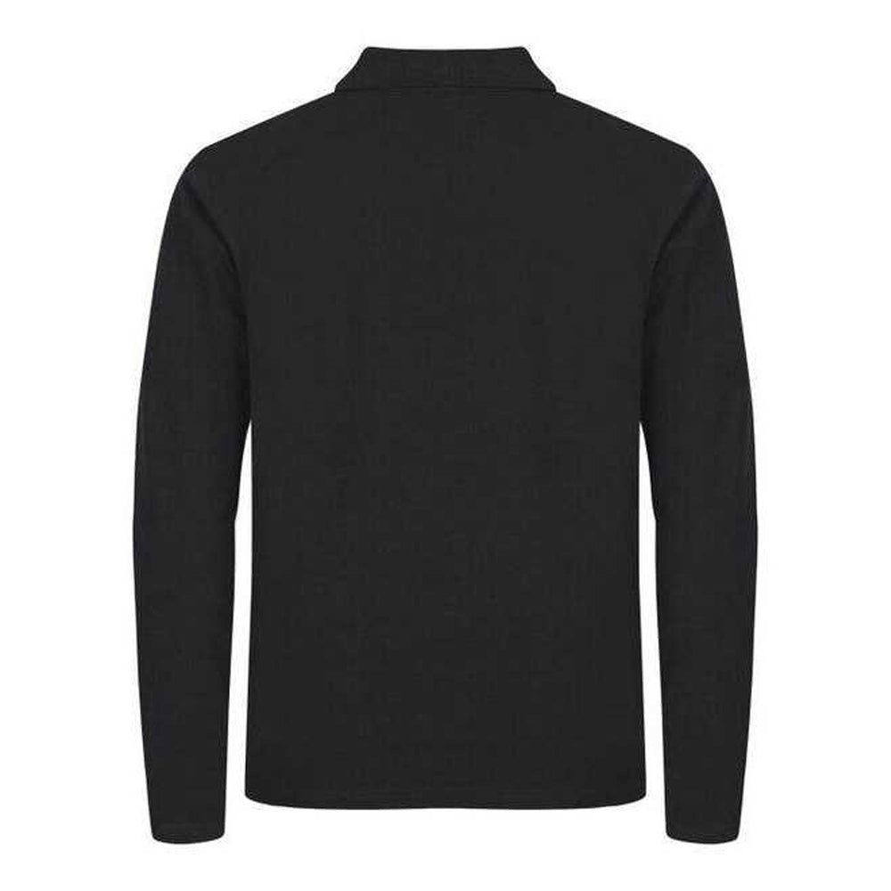 Black - Back - Clique Mens Premium Stretch Long-Sleeved Polo Shirt