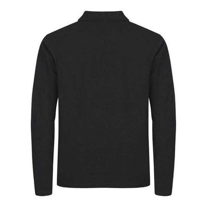 Black - Back - Clique Mens Premium Stretch Long-Sleeved Polo Shirt