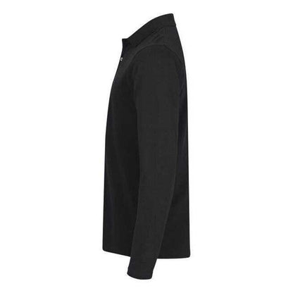 Black - Side - Clique Mens Premium Stretch Long-Sleeved Polo Shirt