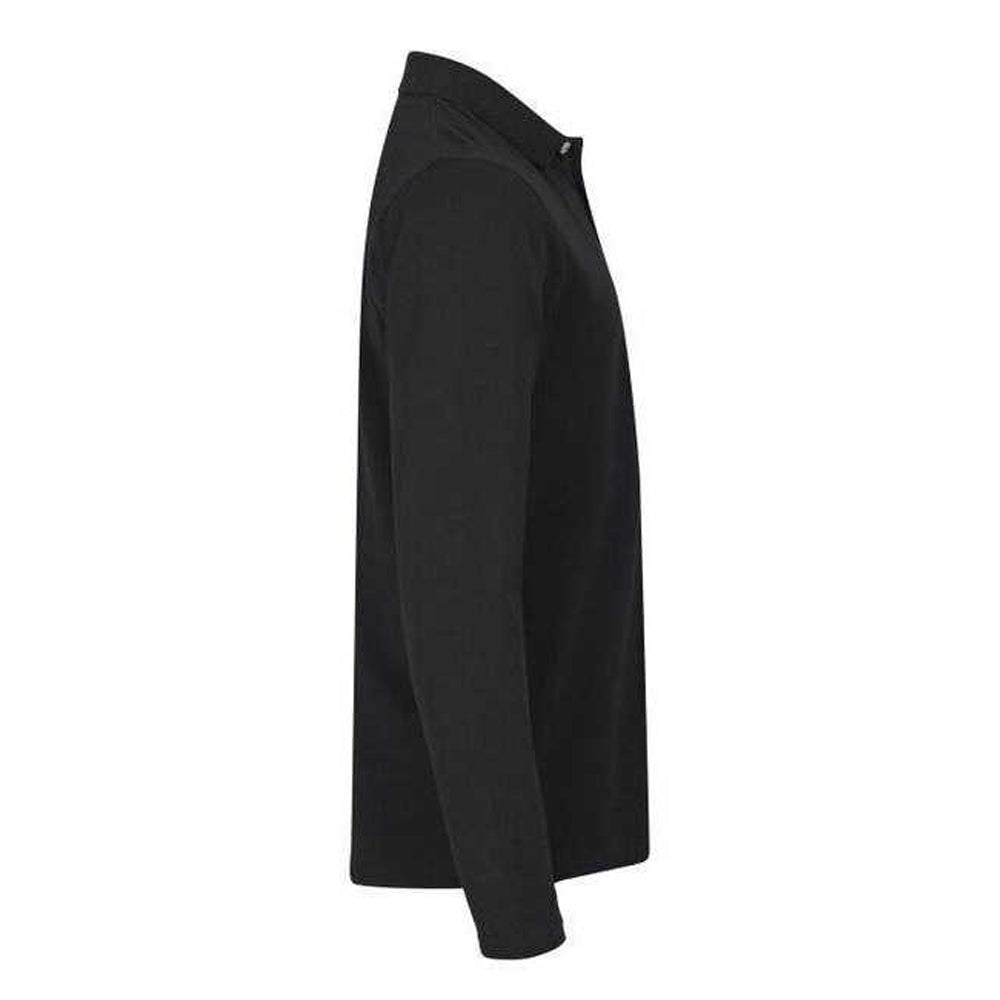 Black - Lifestyle - Clique Mens Premium Stretch Long-Sleeved Polo Shirt