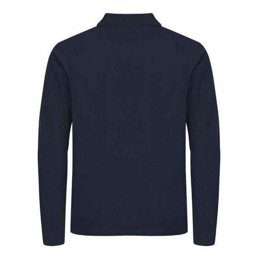 Dark Navy - Back - Clique Mens Premium Stretch Long-Sleeved Polo Shirt