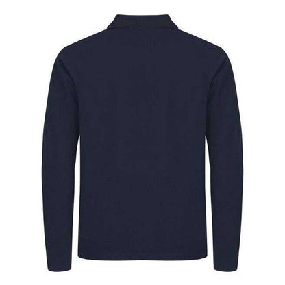 Dark Navy - Back - Clique Mens Premium Stretch Long-Sleeved Polo Shirt