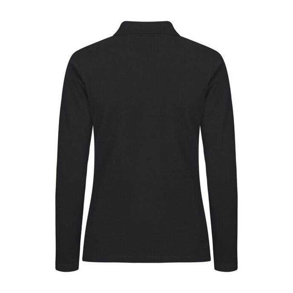 Black - Back - Clique Womens-Ladies Premium Stretch Long-Sleeved Polo Shirt