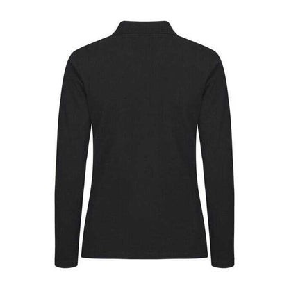 Black - Back - Clique Womens-Ladies Premium Stretch Long-Sleeved Polo Shirt