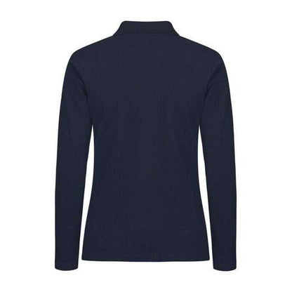 Dark Navy - Back - Clique Womens-Ladies Premium Stretch Long-Sleeved Polo Shirt